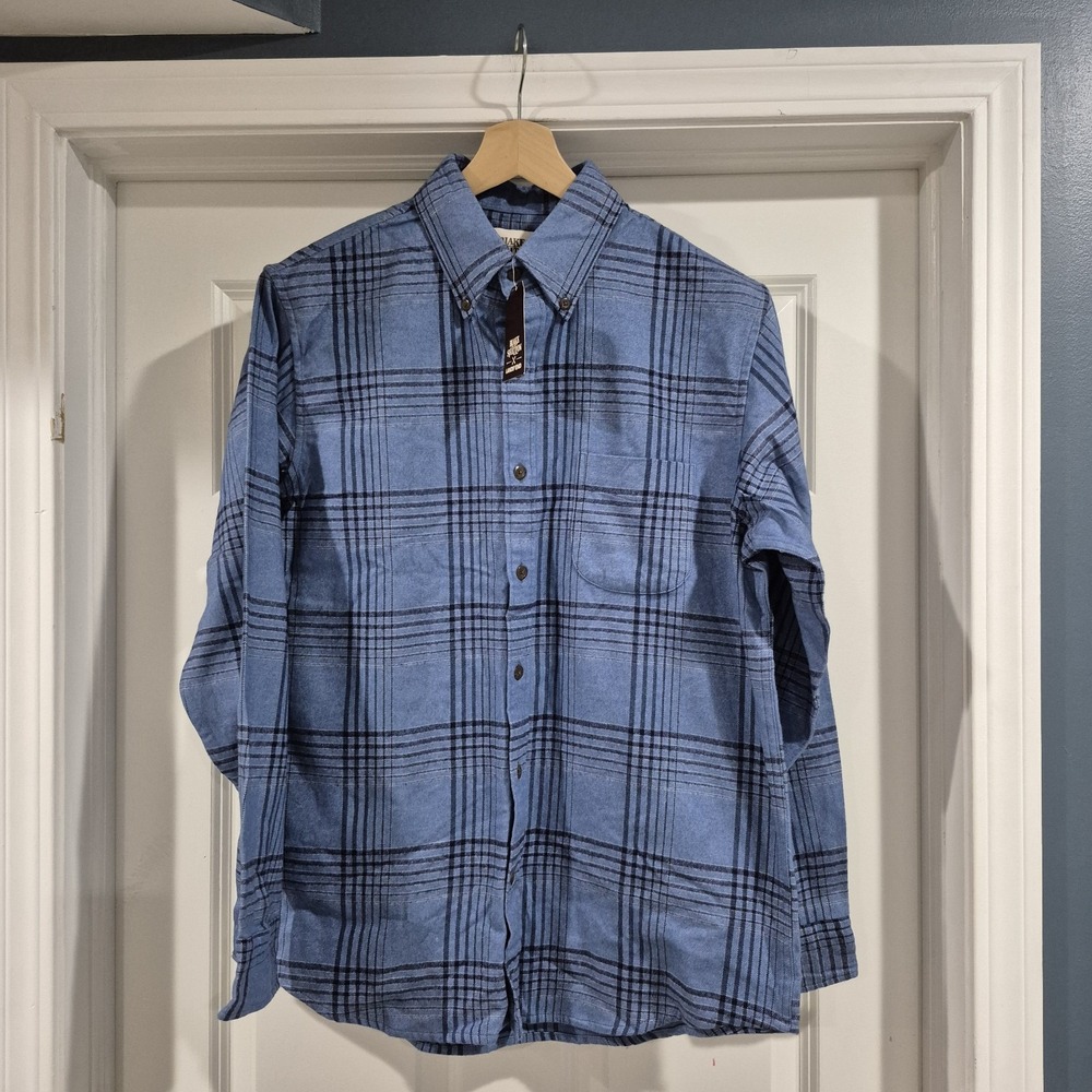 Lands End Blake Shelton Shirt Mens Medium Blue Plaid‎ Flannel Cowboy Rodeo
